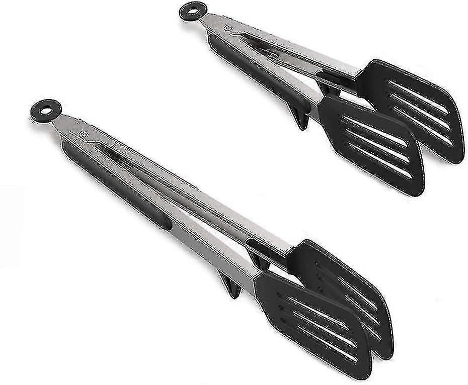 クッキングトン、ステンレススチールロックキッチントング、ブラック