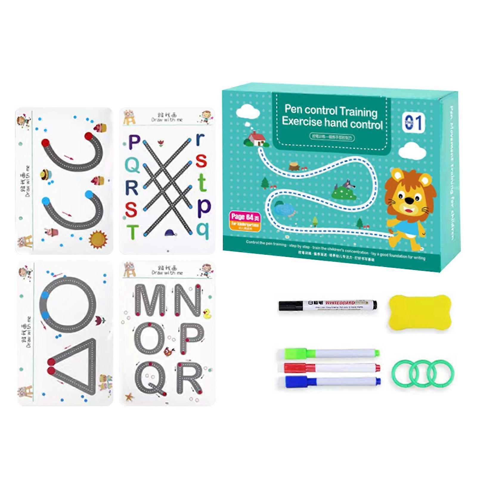 Magical Tracing Workbook Set - Reusable Pen and Eraser - Practice Tracing Books for Kids Tracing Workbook Set