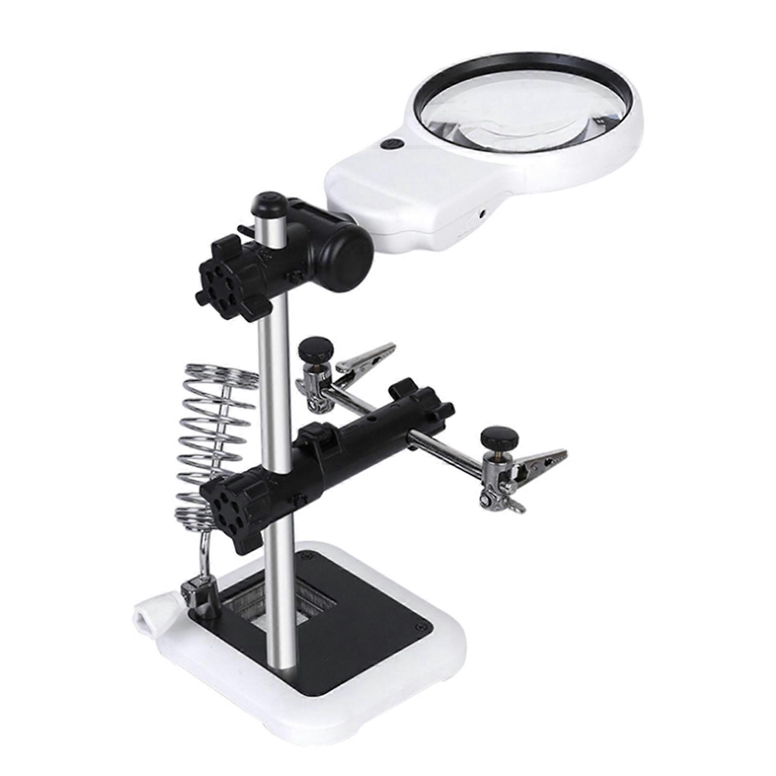 Magnifier Soldering Station with LED Light Desktop Magnify Glass for Painting