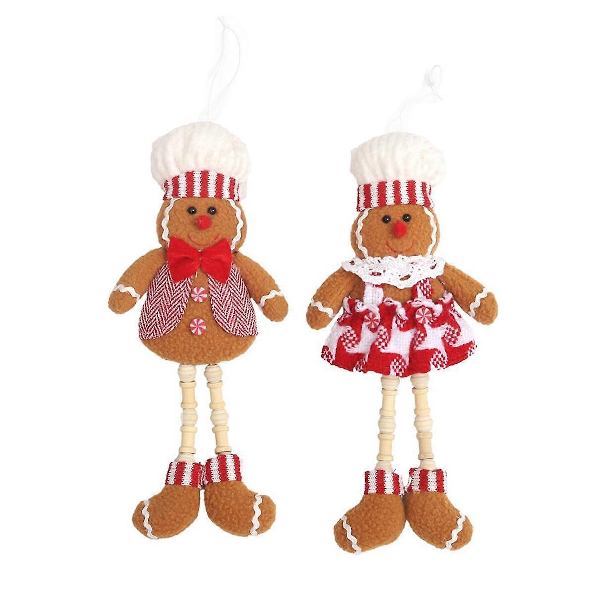 2PCS Gingerbread Ornaments Christmas Gingerbread Ornaments Hanging Gingerbread Hanging Ornaments fo