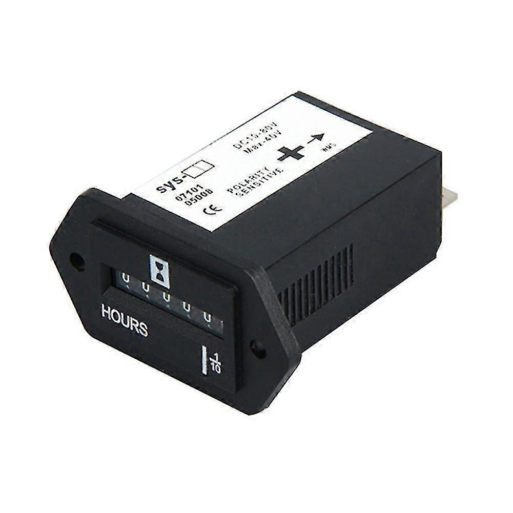 Sealed Hour Meter Rectangular Dc 10v-80v Generator For Boats Trucks Tractors Cars