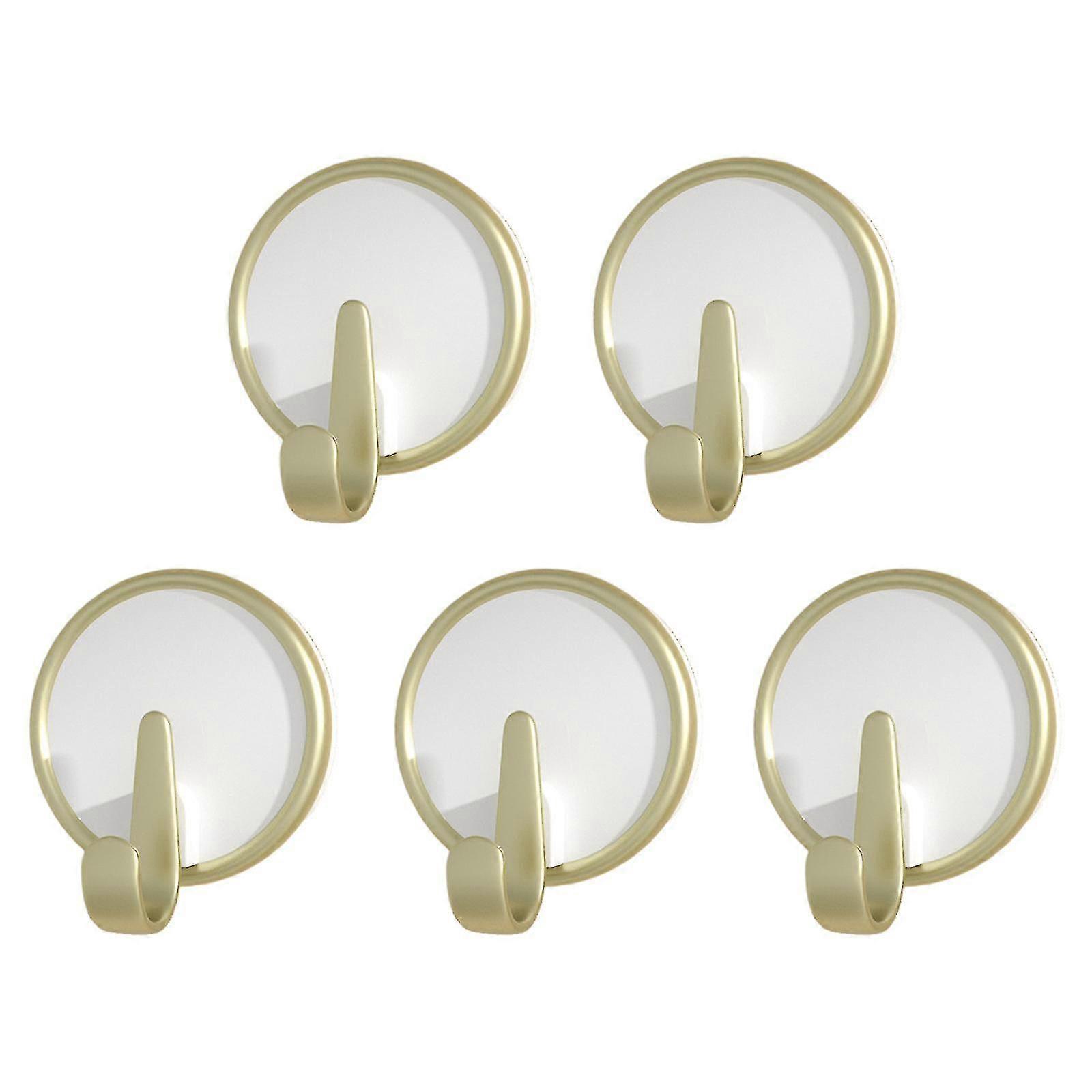 5 Pcs Wall Hooks Self Adhesive Hooks For Hanging Towel Robe Coat Round Hooks