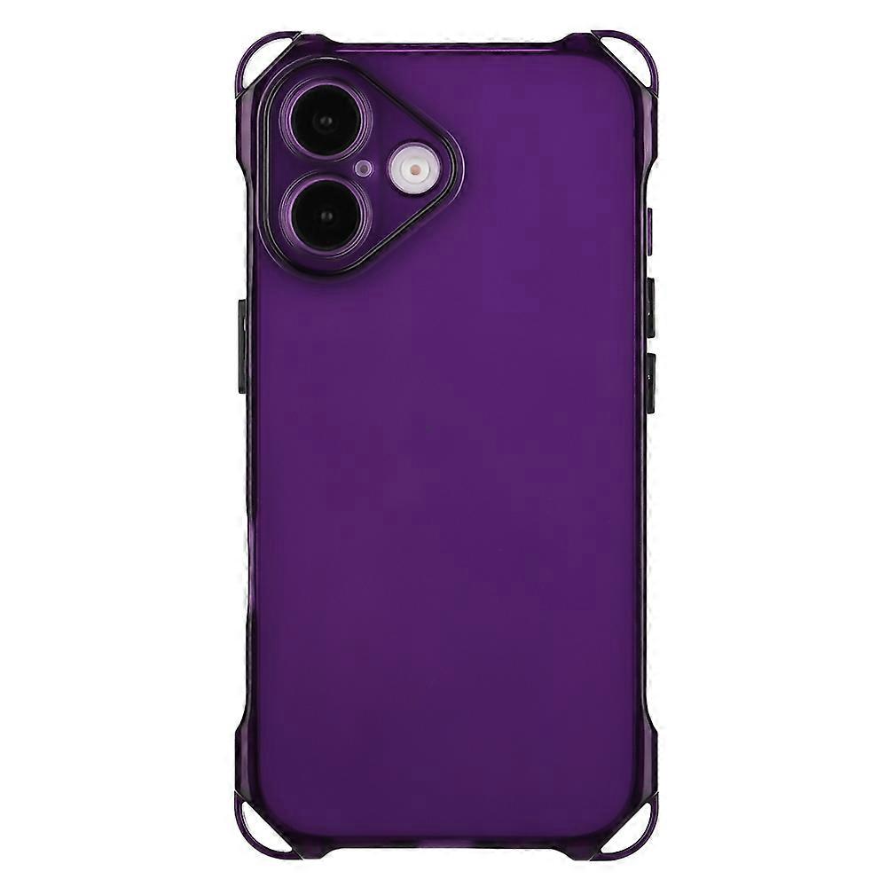 For iPhone 16 TPU Case Four Corner Drop-Proof Back Cover - Purple