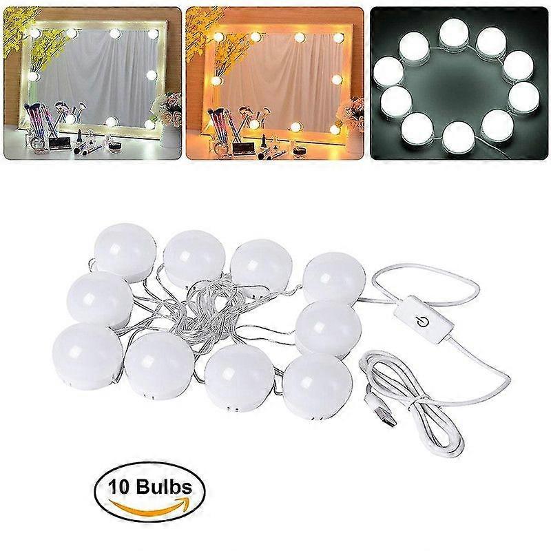Hollywood Style Usb Led Makeup Mirror Lights, 10 Bulbs 3 Lighting Modes For Makeup Vanity Table Set In Dressing Room (mirror Not Include)Scvvd