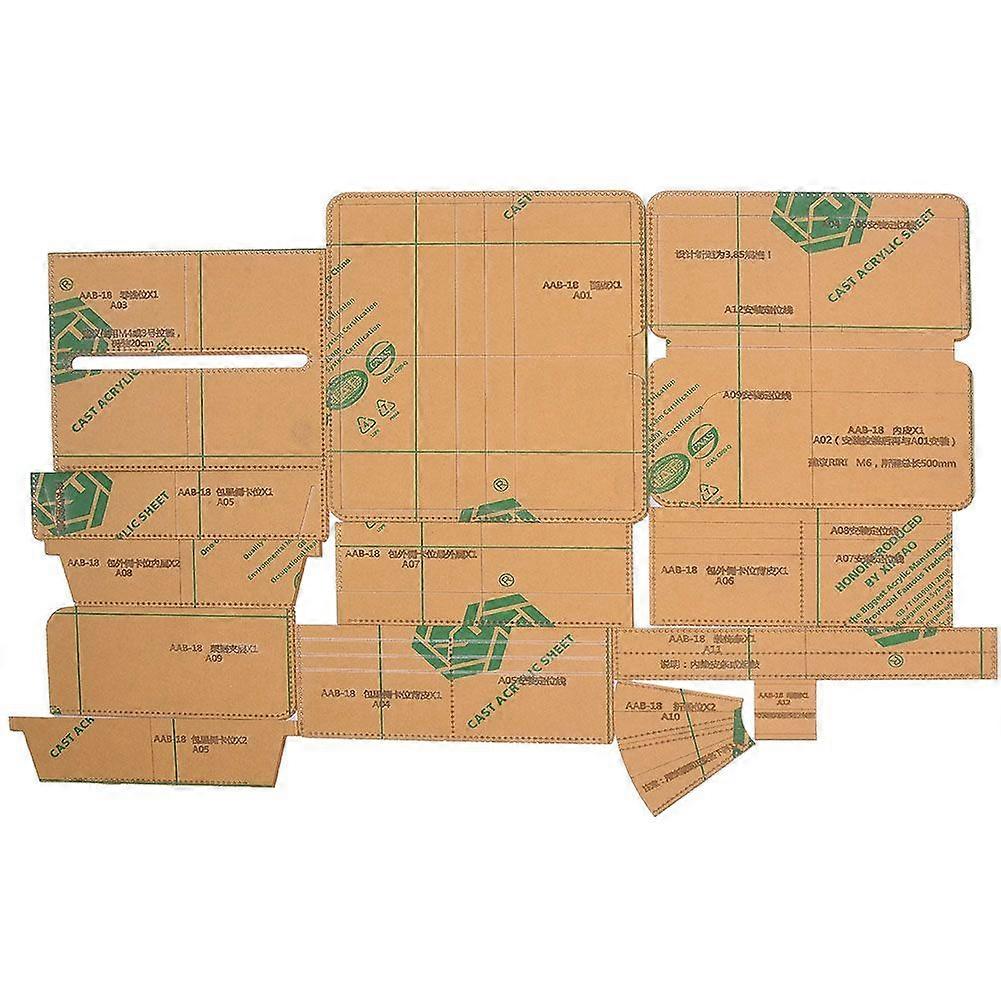 Long Wallet Pattern Stencil Acrylic Template Leather Crafts Mould DIY Tool