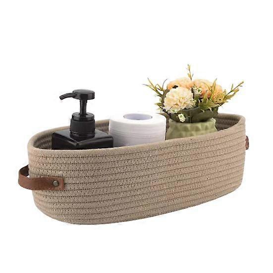 Small Storage Basket with Handle Small Woven Basket Pets Decorative Shelf Organizer