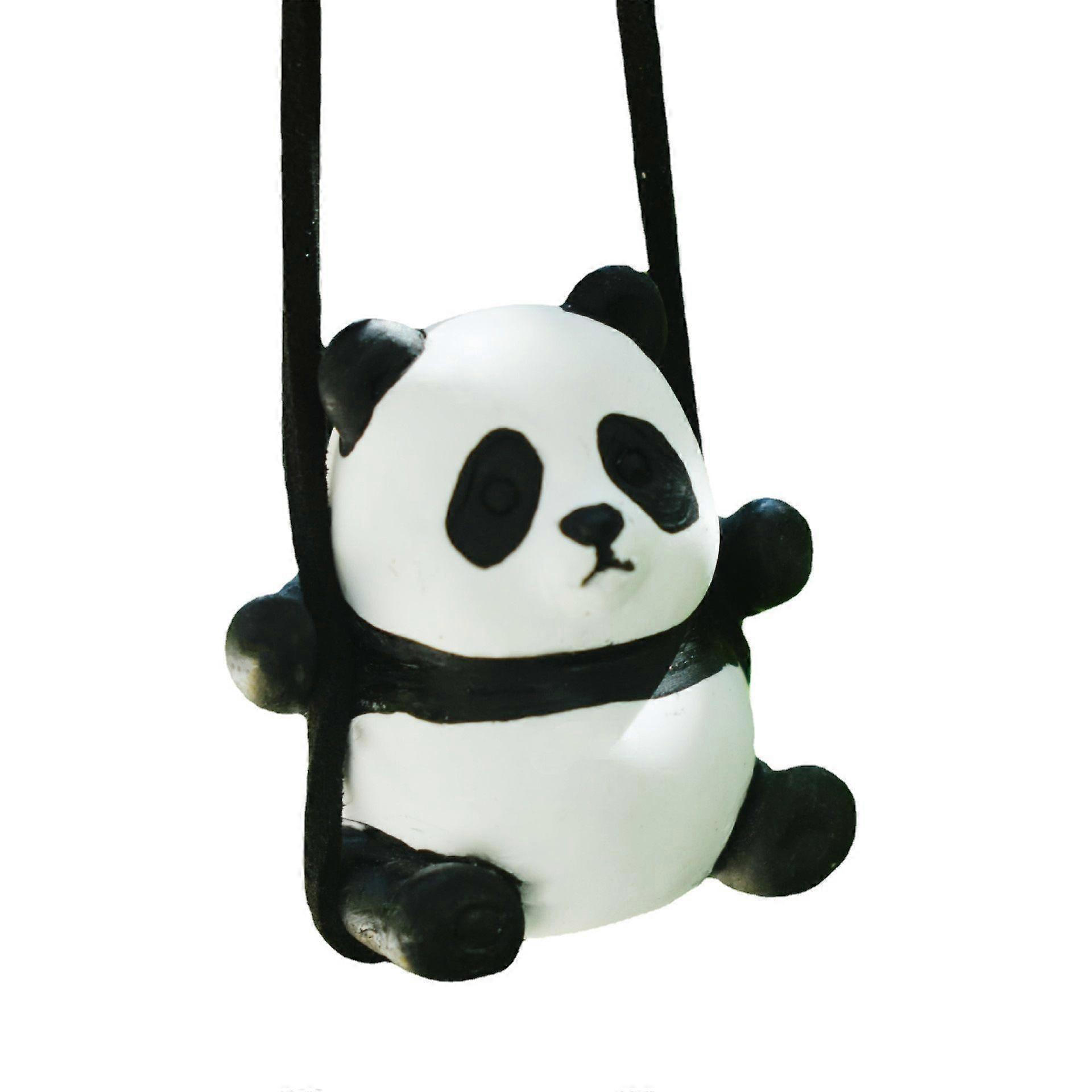 Cute Swinging Panda Car Mirror Hanging Ornament, Car Rear View Mirror Hanging Accessories, Car Pendant Car Charm Car Interior Decor