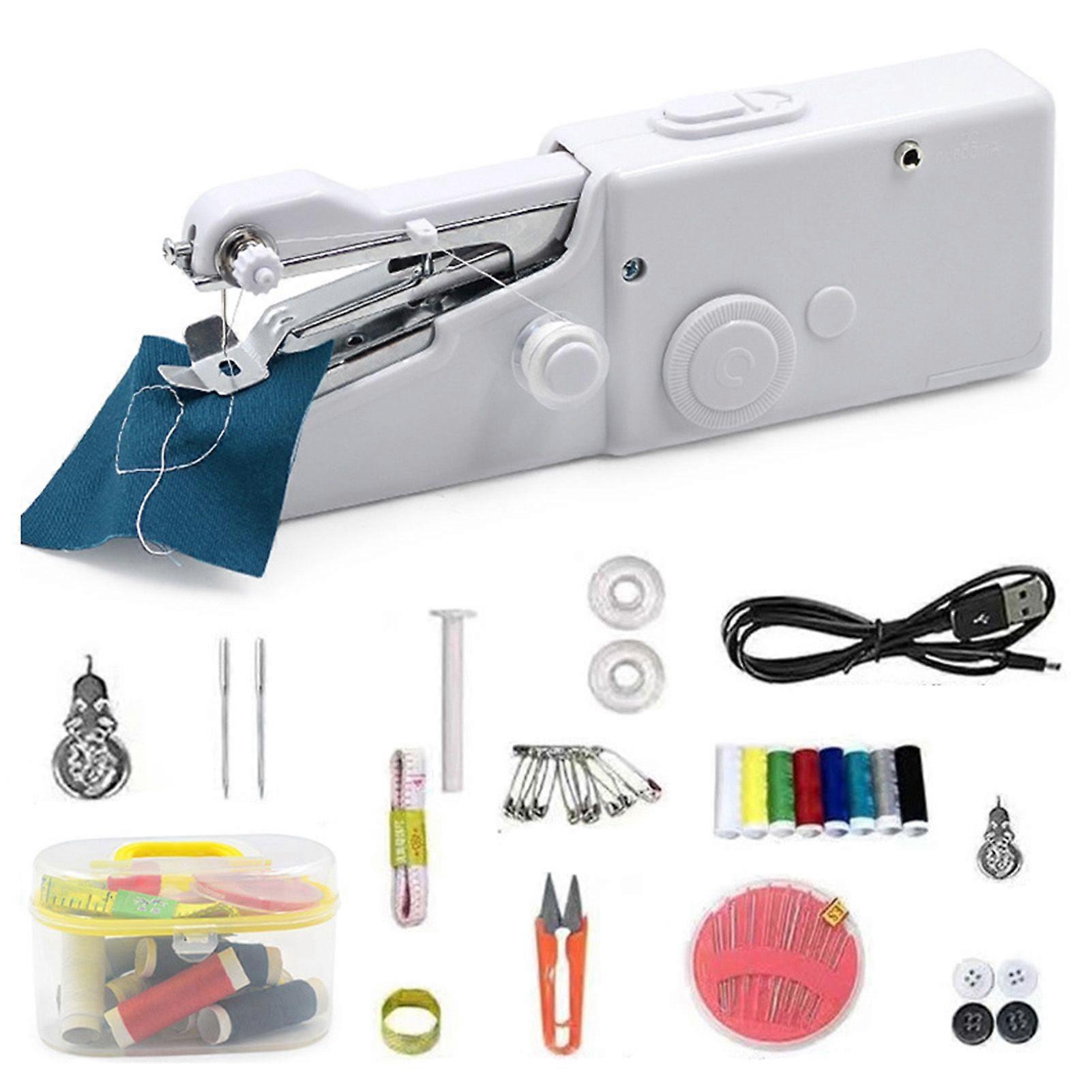 Mini Sewing Machine with Accessory Kit Cordless Handheld Sewing Machine Battery/USB Operated Portable Sewing Kit for Beginners