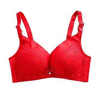 Mode Vrouwen Verstelbare Kant Push Up Beha Ondergoed Sexy Zijgesp Bralette (Rood 34/75)