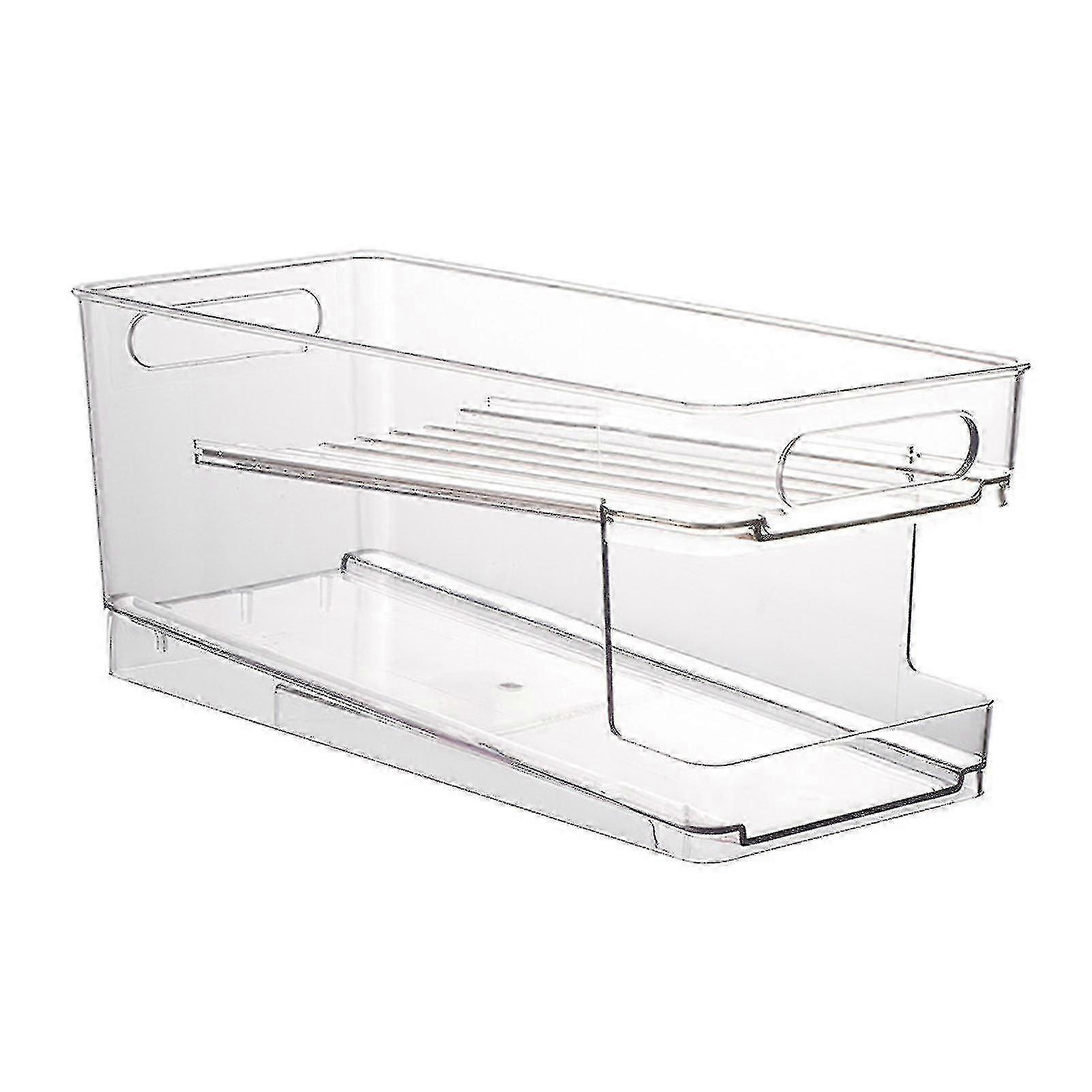 Réfrigérateur Rack Double Couches Grande Capacité Plastique Canettes de Bière Porte-Réfrigérateur Rack Pour Ménage