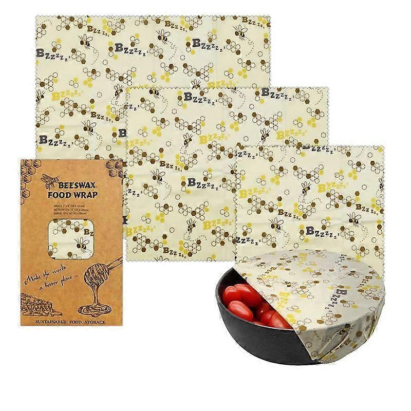 Reusable Honeycomb Pattern Beeswax Food Wraps 3 Pack