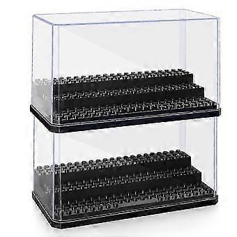 Mini Figure Display Box, Stackable Dustproof Building Block Display Box compatible with Action Figure Toys