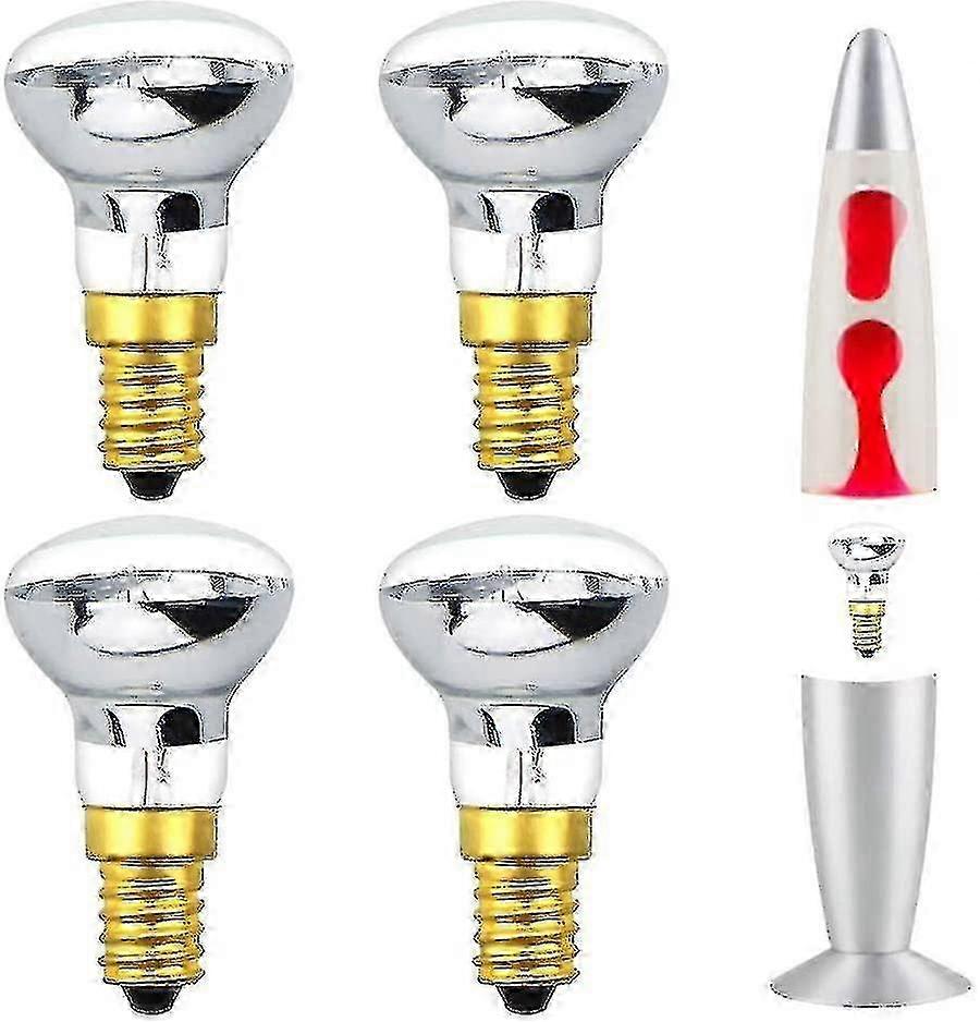 4溶岩ランプ電球25w E14 R39ウォームホワイトリフレクター電球のパック - SESスモールスクリューエジソン白熱スポット電球(エネルギークラスC)f26