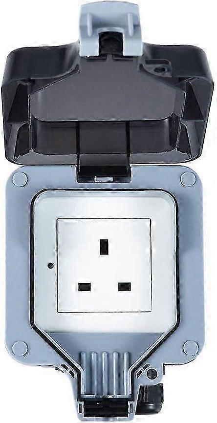 WiFi Waterproof Outdoor Socket 1 Gang 13A Wall Socket with Timer, IP55 Rated