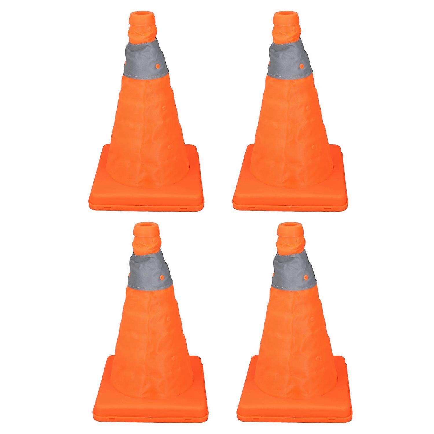 4PCS Construction Traffic Safety Cone 30CM Foldable Multi Purpose Orange Pop Up Cone with Reflective