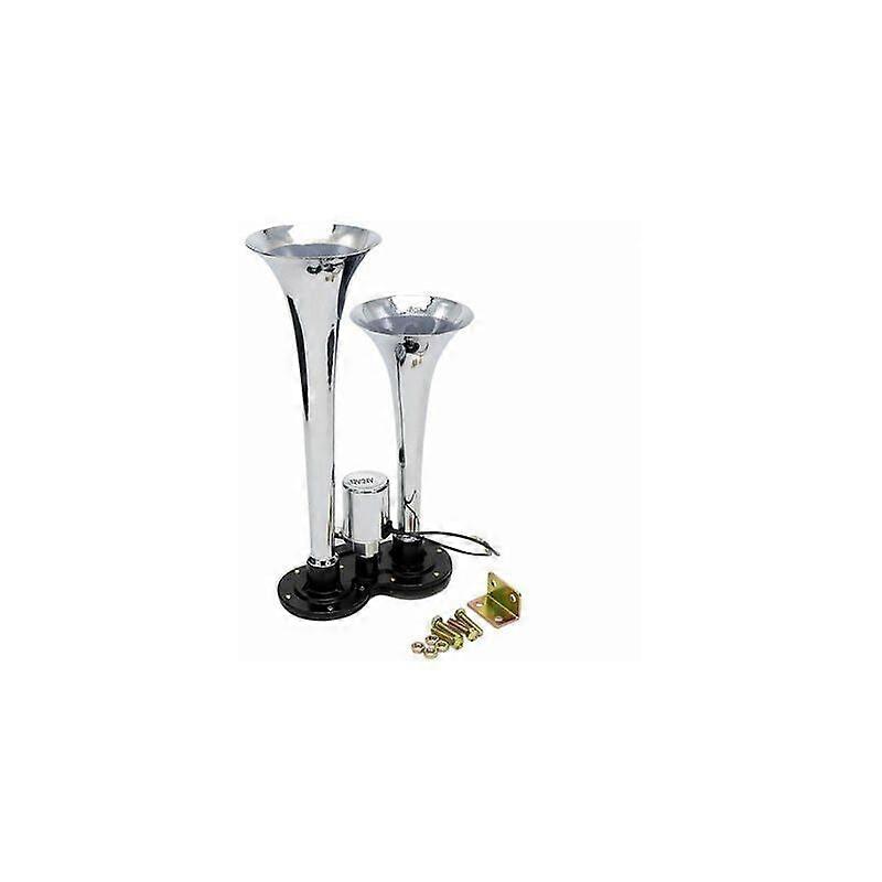 عالمي 12 فولت / 24 فولت 150 ديسيبل 12 فولت / 24 فولت مزدوج البوق الكروم الهواء بوق مكبر الصوت كيت لشاحنة القطار