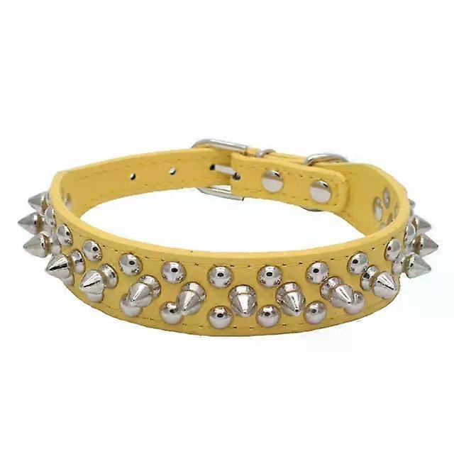 Unbrand Adjustable Leather Pet Dog collar Neck Strap Supplies PU Leather Punk Rivet Spiked Dog Colla
