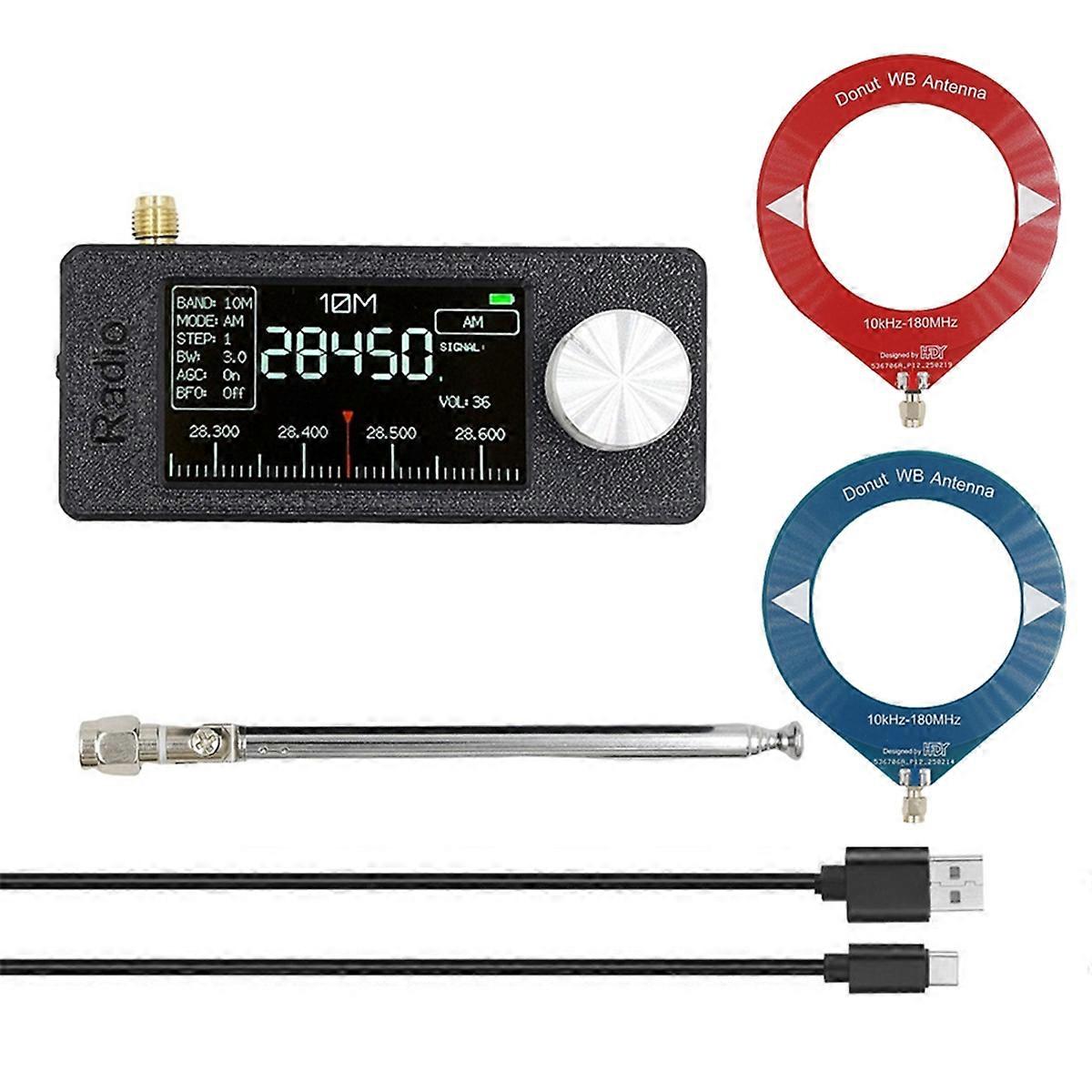 SI4732 Radio Mini Receiver+2 Type Antenna Kit 10Khz-180Mhz Portable Radio AM FM Radio HF SW MW VHF Mini SI4732 Radio