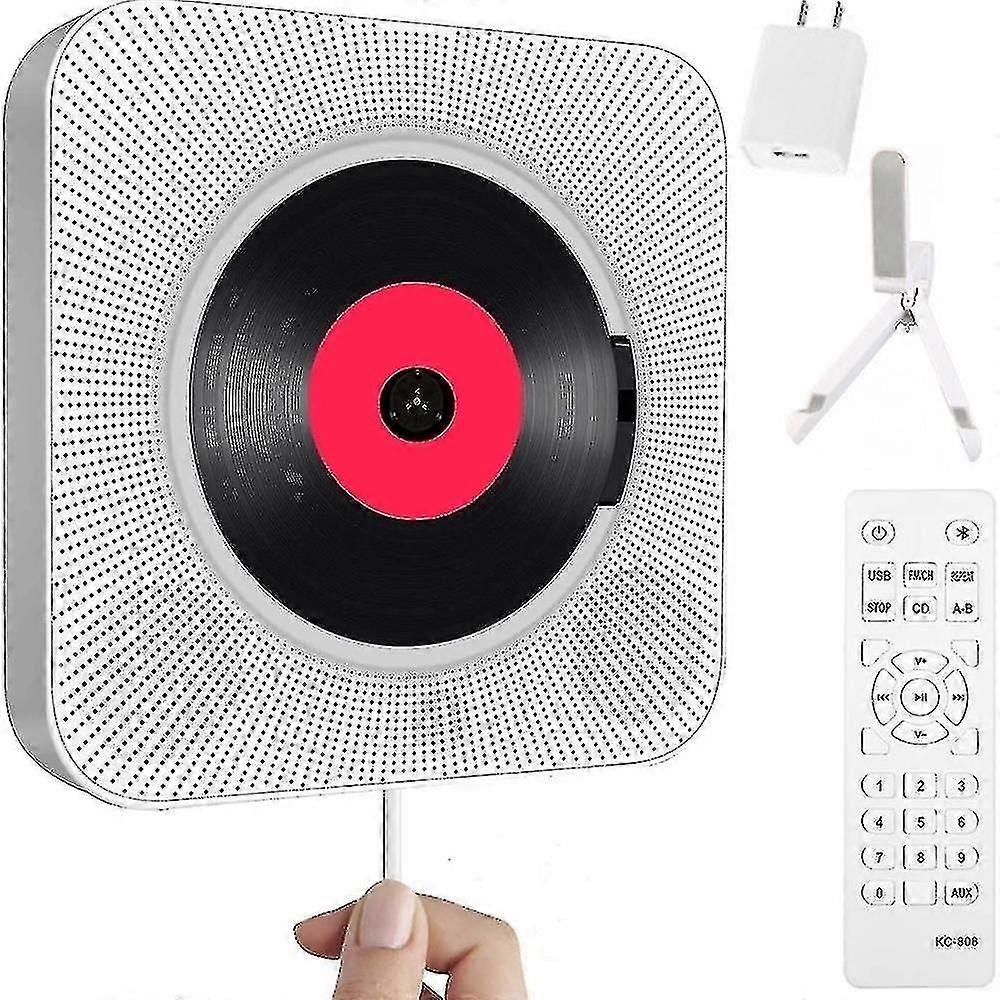 Portable Cd Player With Bluetooth, Wall Mountable Cd Music Player Home Audio With Remote Control Fm