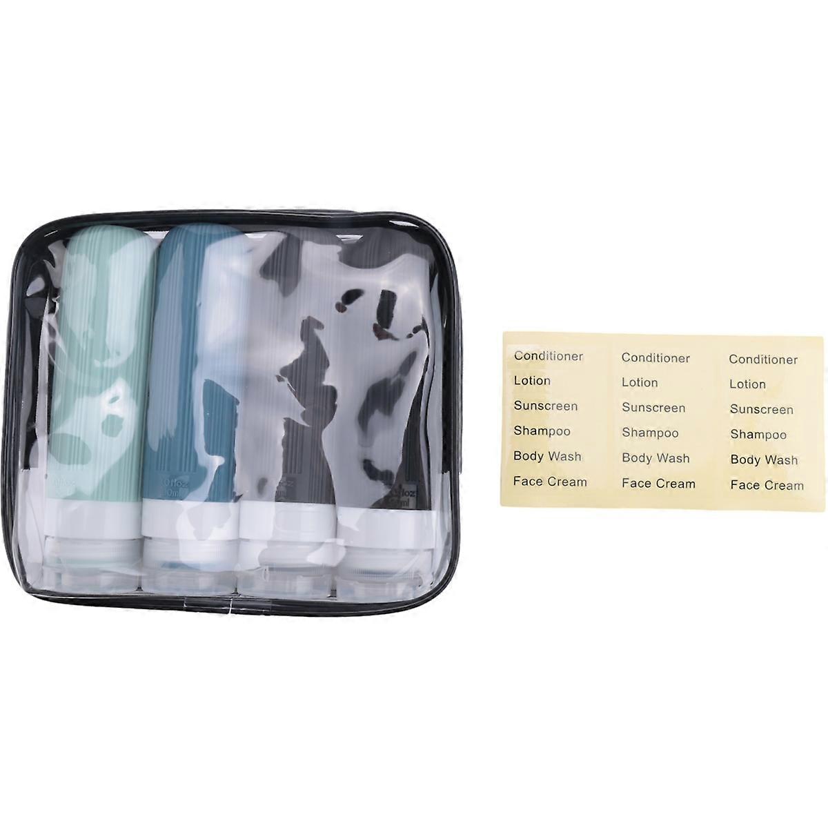 4-pack reseflaskor för toalettartiklar, 2oz reseflaskor, grå