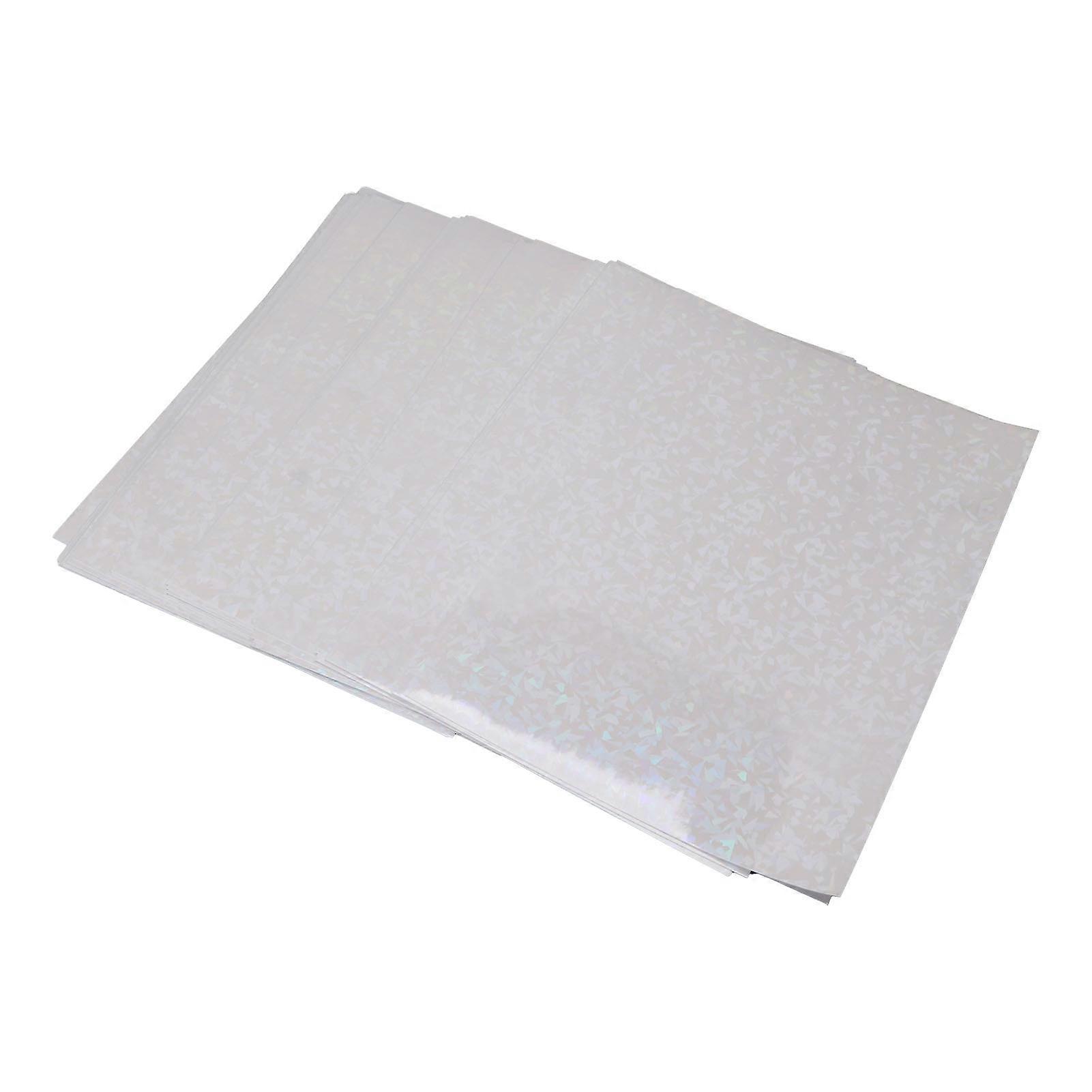 50 Sheets Holographic Cold Laminate Sheet Cuttable Waterproof Scratch Resistant A4 Cold Laminating Sheets for Badge Type 1
