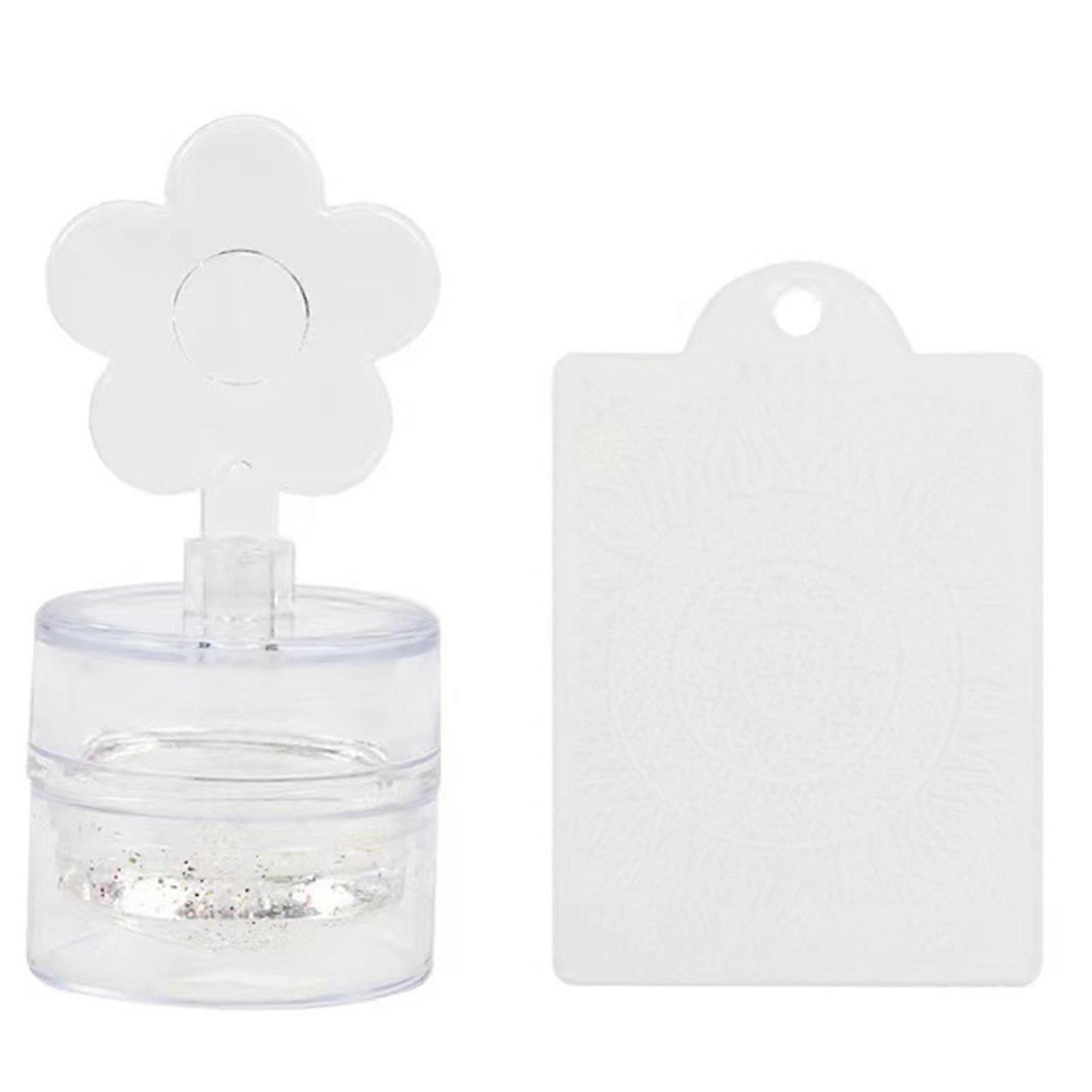 Silicone Fingertip Printing French Nail Seal Transparent Jelly Template Artistic Pattern DIY Scraper Accessories Tool White