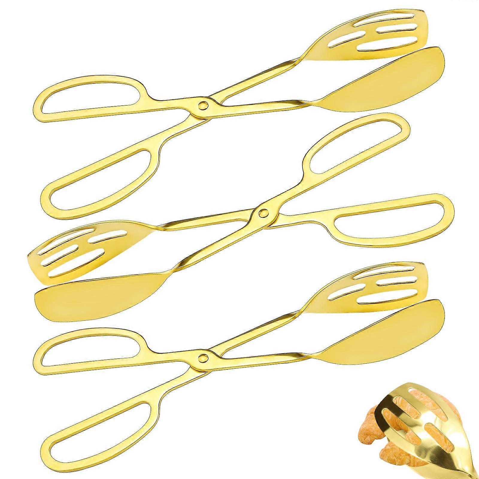 3 Pieces Stainless Steel Buffet Serving Tongs Set for Home, Party, Barbecue, and Catering Events