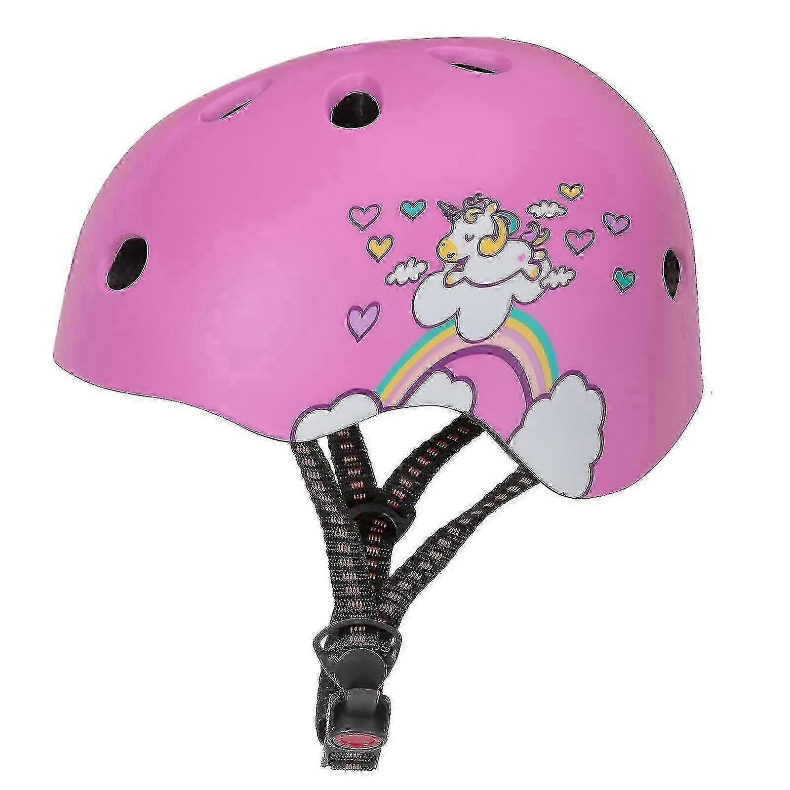 Bicycle Helmet For Kids, Color Cartoon Pattern Kids Ultralight Cycling Helmet Adjustable Hard Hat
