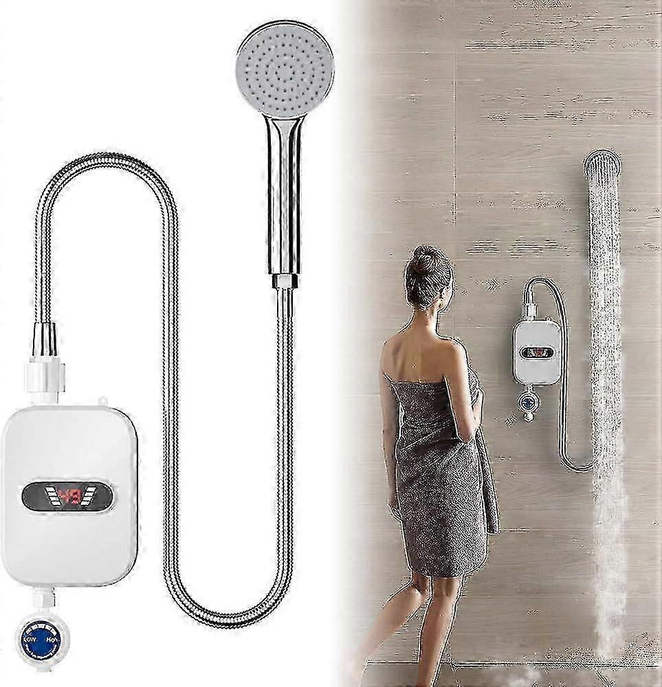 Electric Tankless Instant Hot Water Heater with LCD Display for Shower and Faucet