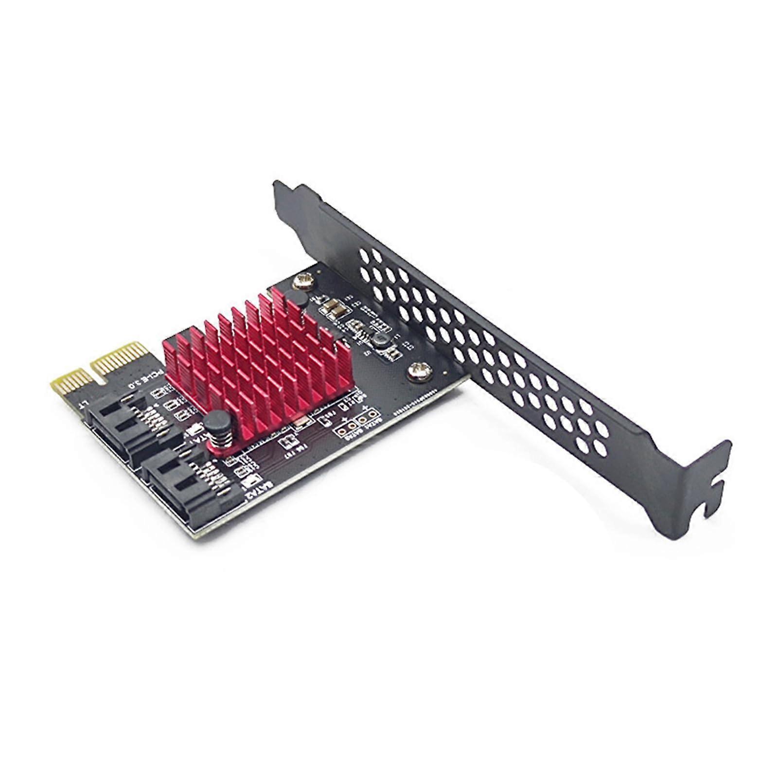 PCIE 1X SATA 3.0 Controller Card 2 Port 6Gbps Expansion Card JMB582 Chip Compatible with PCIE GEN3 Systems