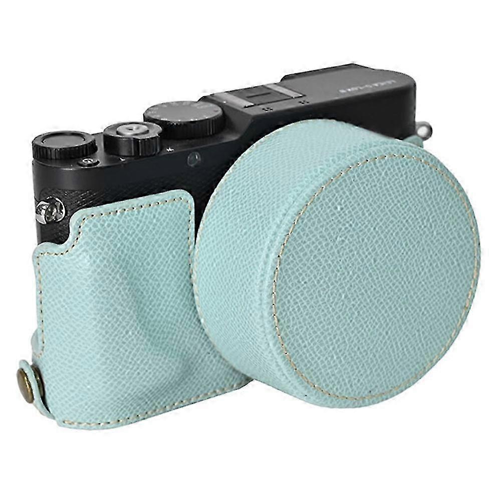 Pour Leica D-Lux 8 Étui pour appareil photo Housse de protection en cuir PU avec capuchon d’objectif - Vert CII