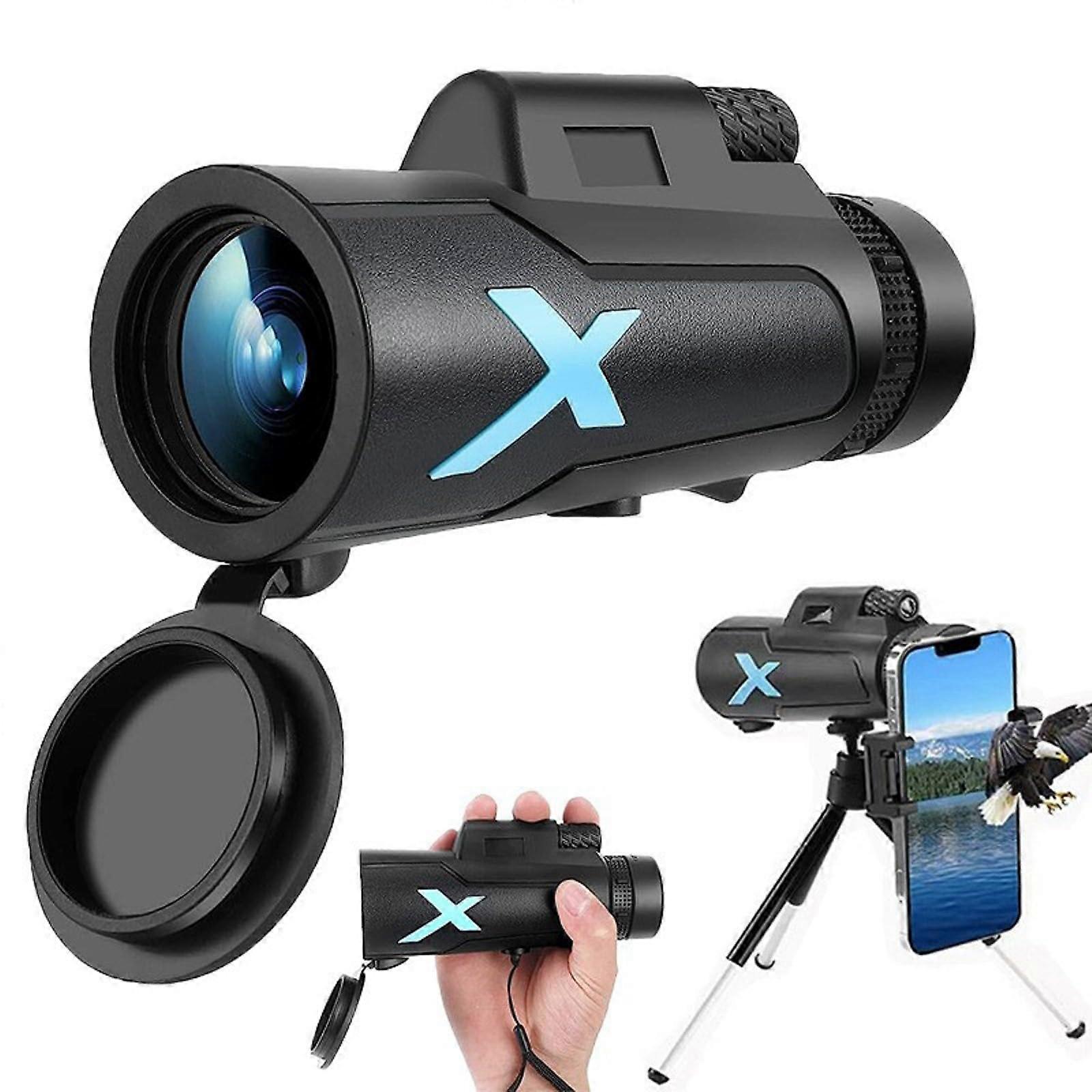 12X50 High Power Monocular Telescope, Small Monocular Telescope High Power, for Smartphone Holder