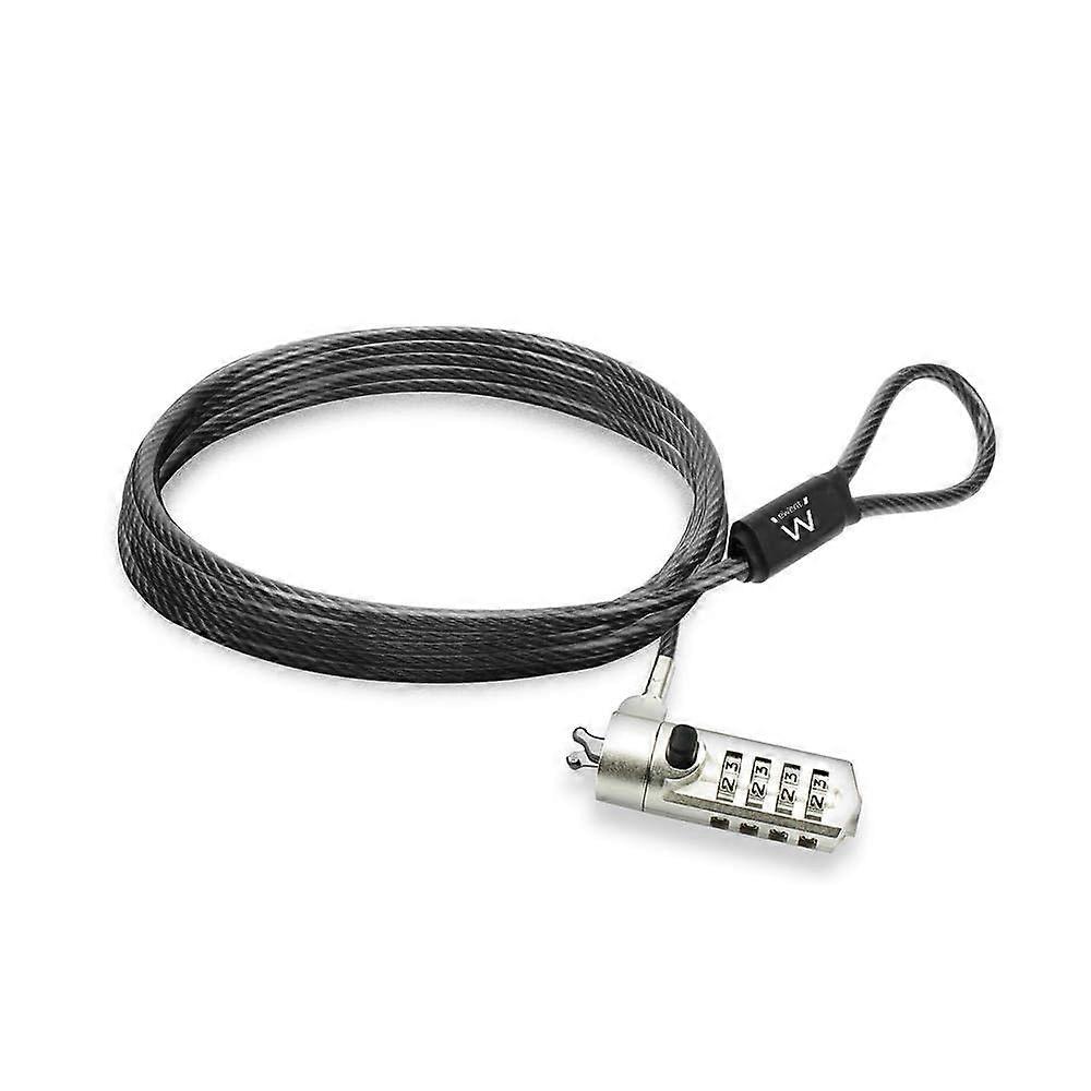 Security Cable with Combination Lock 1.5m Steel Cable For Laptops And PCs With Slot Wedge