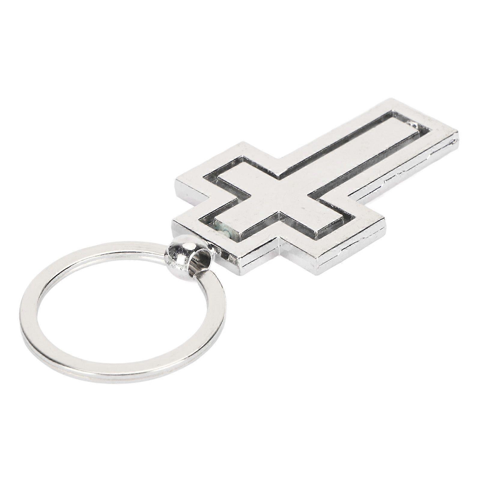 Crucifix Keychain Rotating Jesus Keyring with Rust Prevention