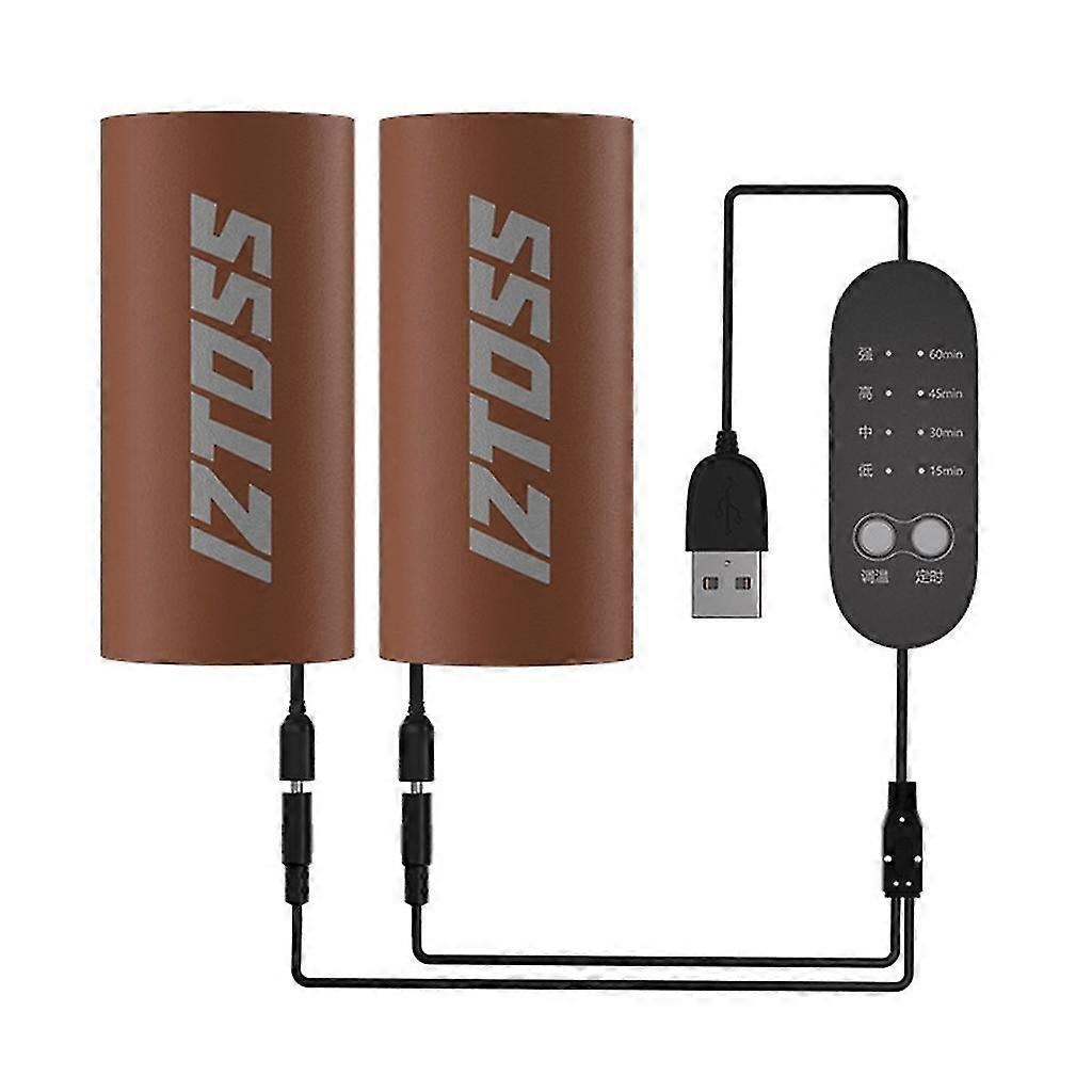 Brown10W Handlebar Grip Heater Kit Motorcycles USB Electric Hot-Heated Hand Grips Handle Handlebar Heater Warmer