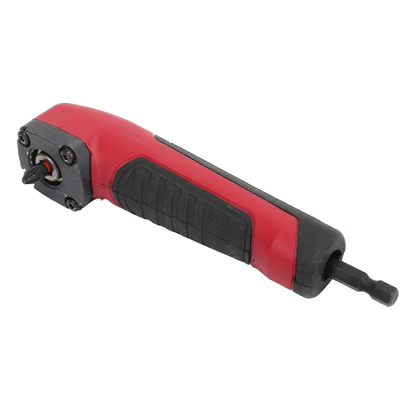 Right Angle Drill Adapter with 10 Screwdriver Bits, Magnetic 6.35mm Hex Interface, Compatible with Electric Tools and Socket Wrenches, Red