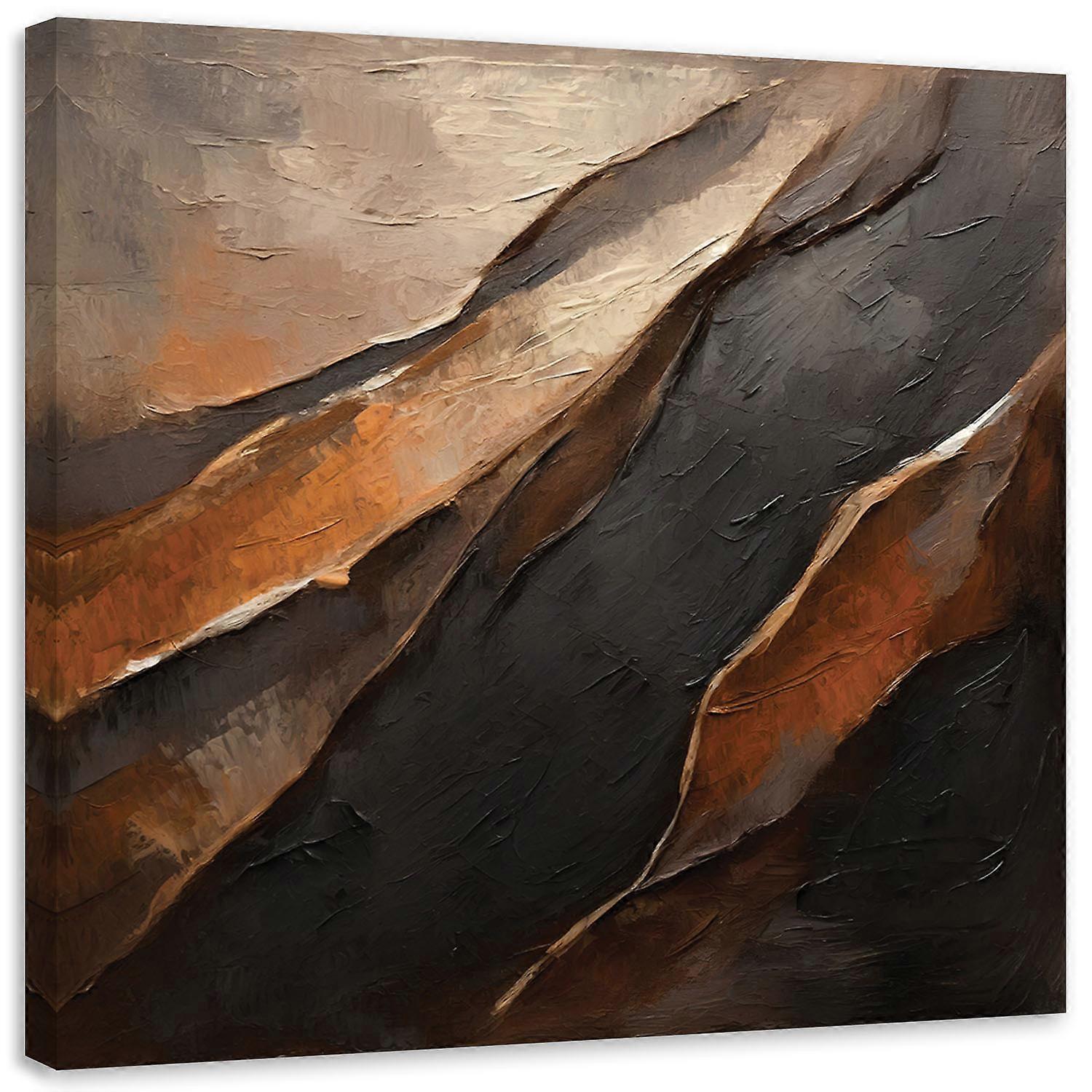 Impression sur toile, Abstraction texture marron 3D - 30x30