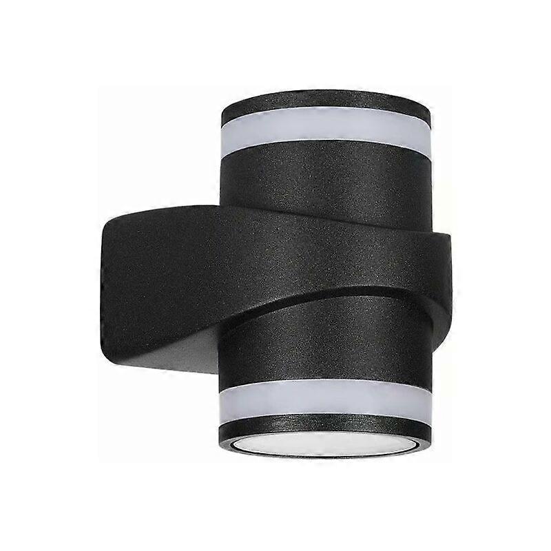 LED outdoor wall light Unidirectional lamp holder (black (white light)