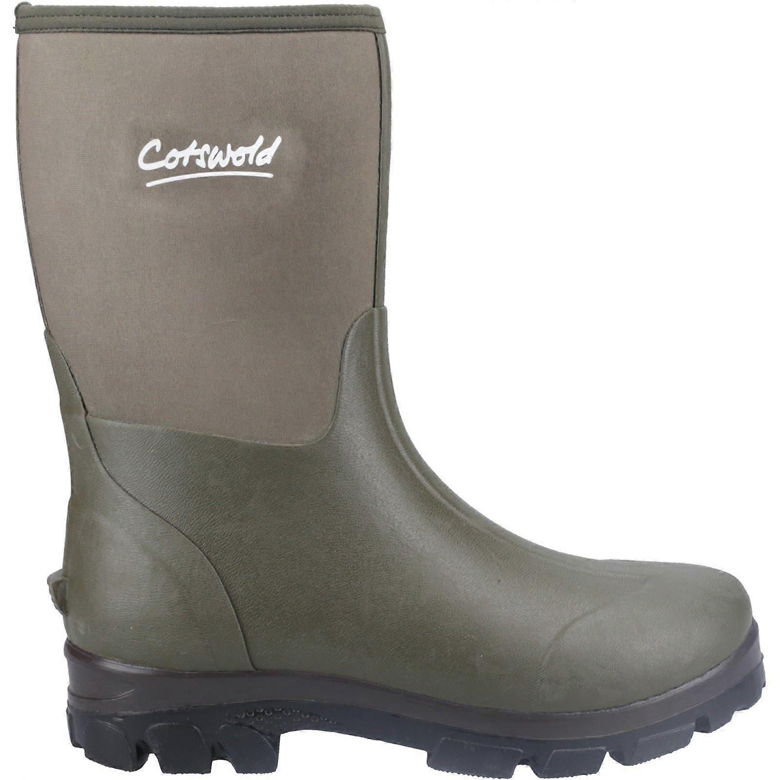 Cotswold Kensington Green Leather Male Plain Rubber Wellingtons-12