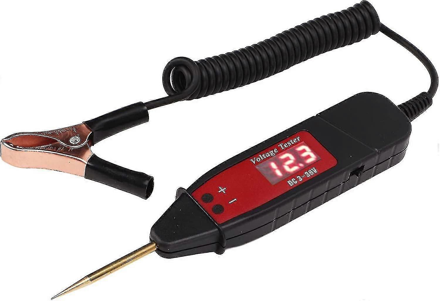 Automotive Voltage Tester, Automotive Circuit Tester Pen Lcd Digital Display Voltage Probe Detector Dc3-36v For Vehicle