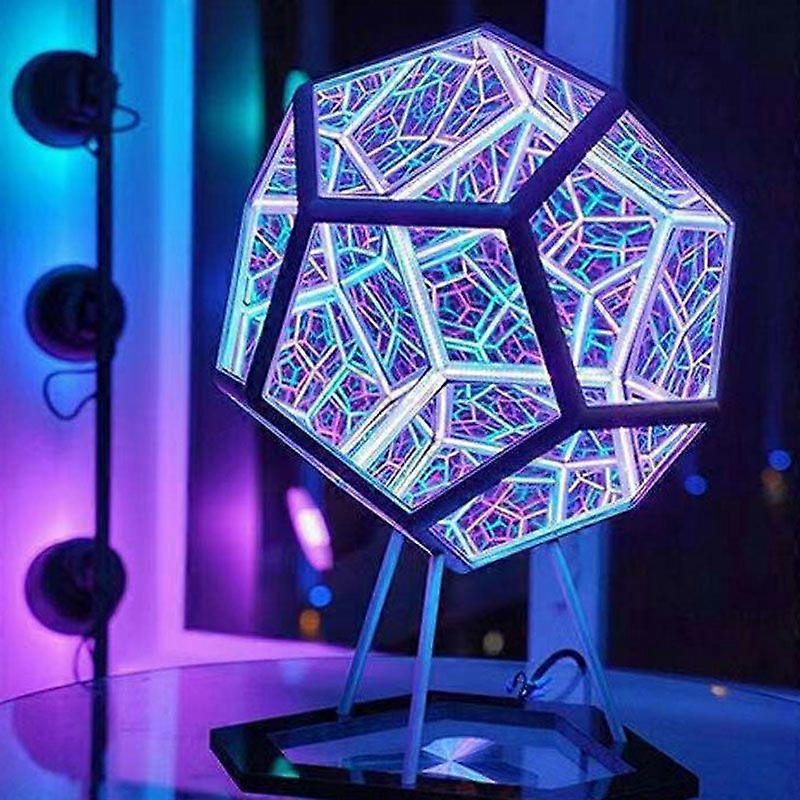 LED Art Light Infinite DodecaHedral Color Art Light Dreamy Geometric Space Girlfriend Decoration Night Light USB Night Light