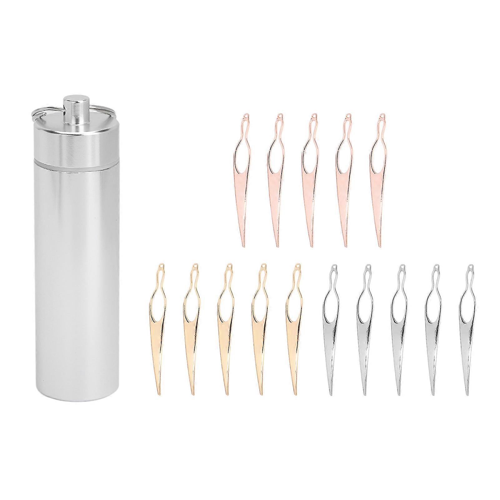 15pcs Sisterlock Interlocking Tool Dreadlock Needle with Storage Jar for Braid Hair Extension