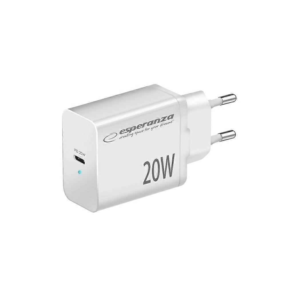 Esperanza Quick Power Charger 20W USB-C PD Wit
