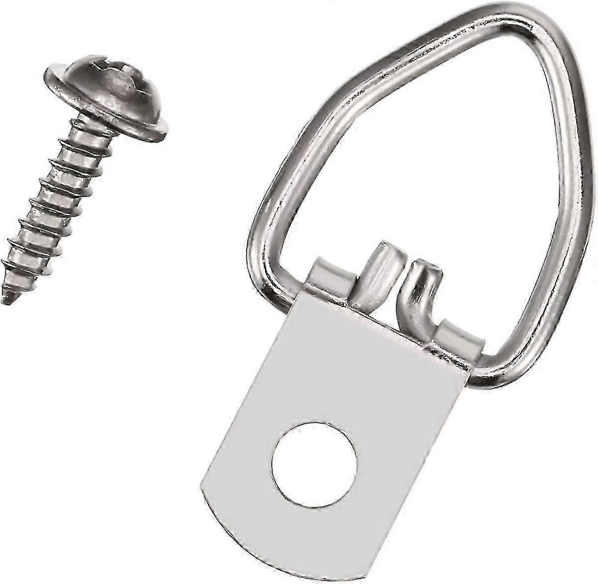 100 Pack Heavy Duty D Ring Hooks With Screws For Hanging Clocks, Paintings, Picture Frames, Cross Stitch KI