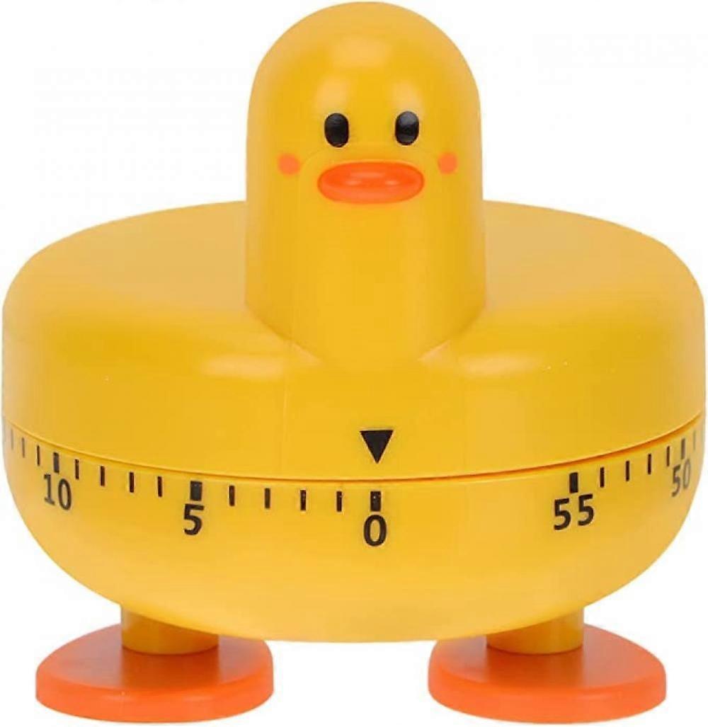 Cute Duckling Kitchen Manual Timer Mechanical Home Cooking Counters Clock Alarm Clock Portable Alarm Clock(Yello)
