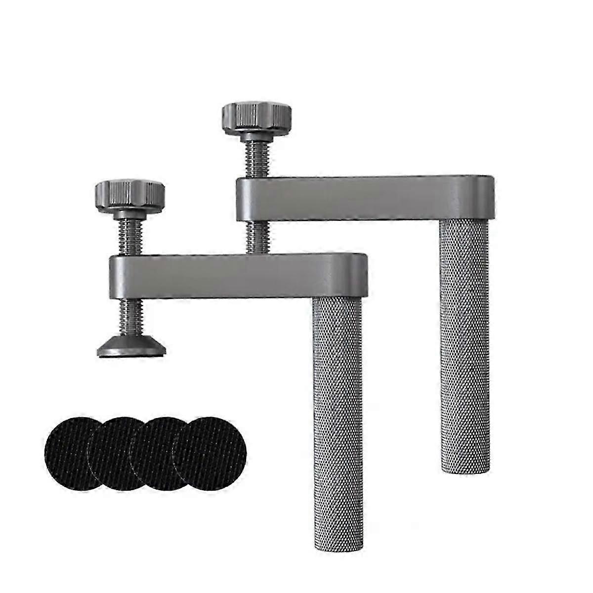 2pcs Bench Dog Clamp with Non-Slip Pad 19mm Hold Down Clamp Aluminum Adjustable Table Clamps for Woodworking Tool