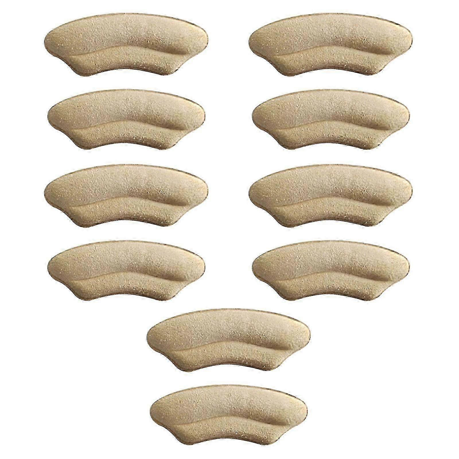 5 Pairs Heel Grips Pads Soft Sponge Foot Cushioning High Heel Inserts Beige