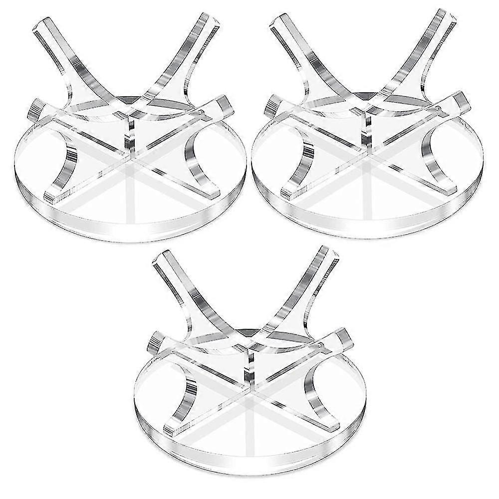 3 חתיכות אקריליק מחזיק מעמד לכדור קטן מתלה תצוגת כדור ספורט לבייסבול גולף סופטבול טניס