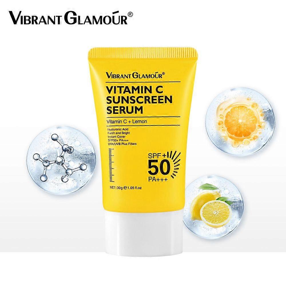 Vitamine C Éclat quotidien FPS 50 Crème solaire avec PA+++ | Réduit le bronzage et offre une protection solaire à large spectre | Sans effet blanc, non gras | Format Voyage Soleil
