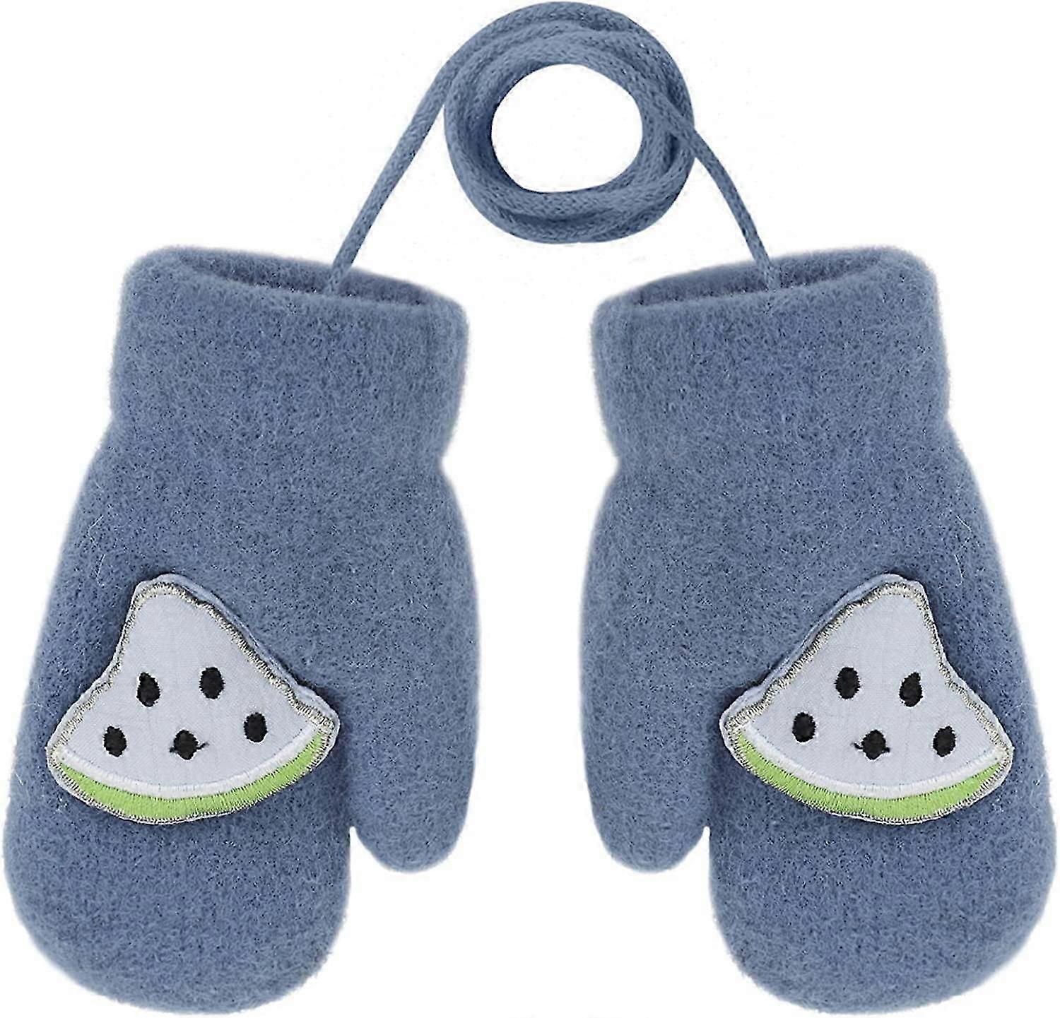 Toddler Kids Short Knitted Gloves Winter Thick Fleece Lining Mittens for 1-3 Yrs